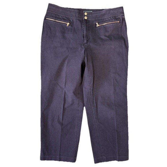 Lauren Ralph Lauren Active Womens Jeans Size 12 Mid Rise Black Denim Pants - Picture 1 of 6